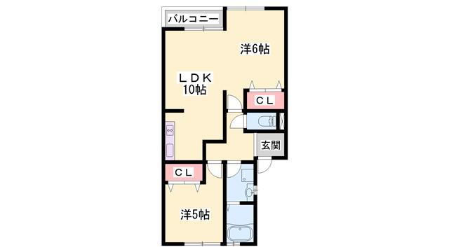パストラル蒲田 A棟(2LDK/1階)の間取り写真