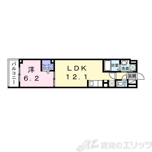 CREVANCE亀戸(1LDK/2階)の間取り写真