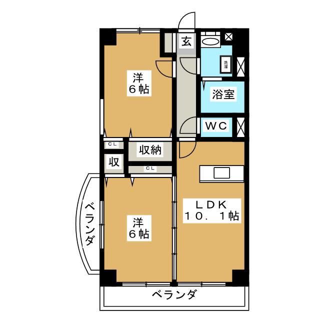 FRAGRANT OLIVE(2LDK/3階)の間取り写真