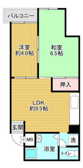 第1吉岡ビル(2LDK/5階)の間取り写真