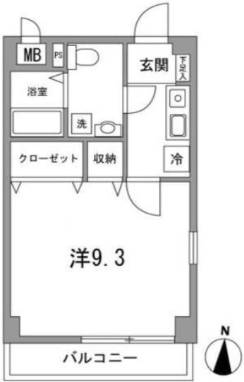 ロレットの小路(1K/3階)の間取り写真