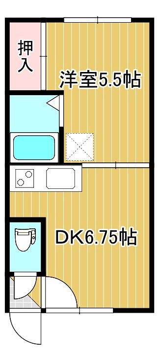 コーポルミエール(1DK/1階)の間取り写真