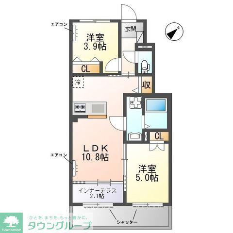 コパンーCOPAINー(2LDK/1階)の間取り写真