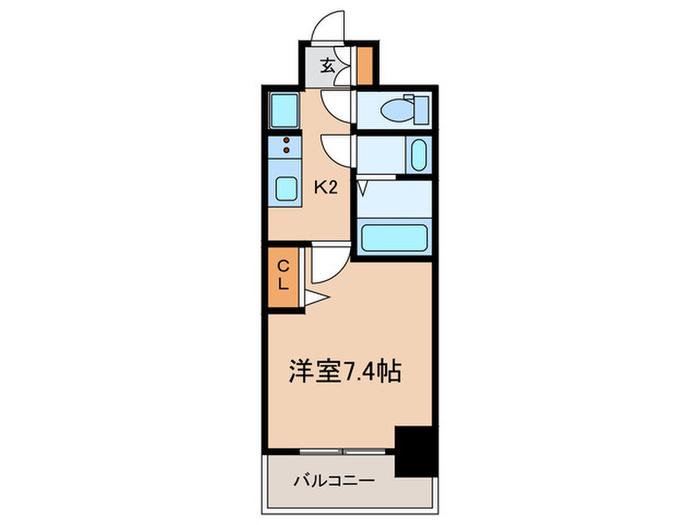 CION KOBE ウエスト(1K/4階)の間取り写真