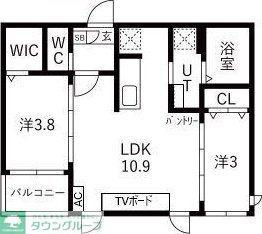 TIDY大江(2LDK/3階)の間取り写真