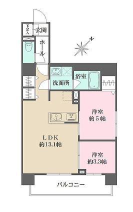 パークフラッツ蔵前(2LDK/3階)の間取り写真