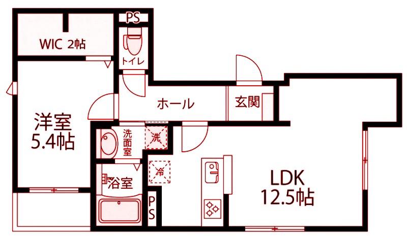 ピアト リザイア(1LDK/1階)の間取り写真