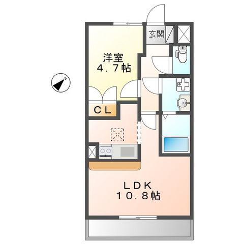 THE SHINE(1LDK/1階)の間取り写真