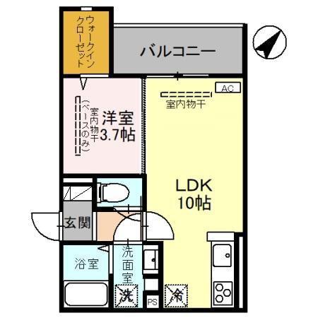 オプティモ(1LDK/3階)の間取り写真