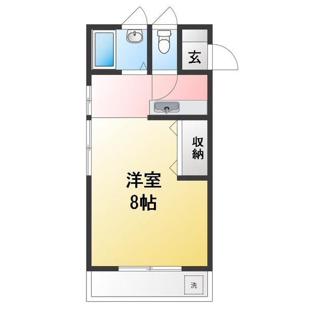 井門コーポ(ワンルーム/4階)の間取り写真