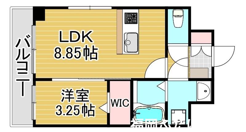 マルコビル平尾(1LDK/9階)の間取り写真