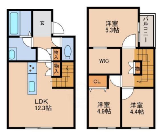 CASAサウス(3SLDK/2階)の間取り写真