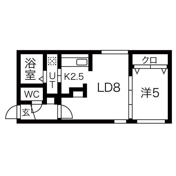 アレグリア豊平1条(1LDK/4階)の間取り写真