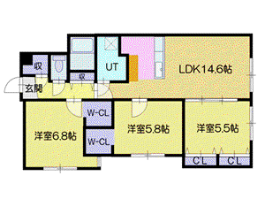 RESIDENCE SAPPORO A23(3LDK/4階)の間取り写真
