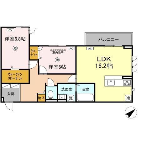 プラーナ(2LDK/2階)の間取り写真