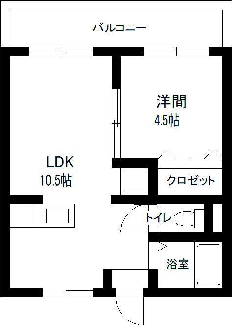 恒南コーポ(1LDK/2階)の間取り写真