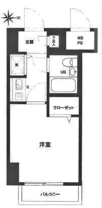 レクセル武蔵関(1K/1階)の間取り写真
