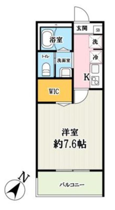 キャメル所沢弥生町2(1K/1階)の間取り写真