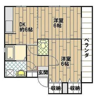 ホームズ斉藤II(2DK/2階)の間取り写真