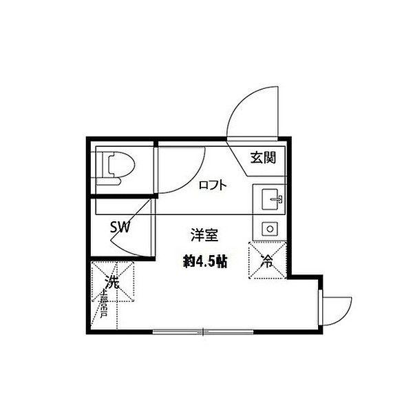 アザレアコート(ワンルーム/1階)の間取り写真