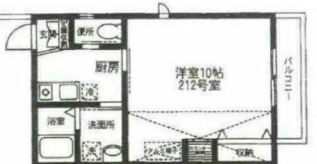 テナック府中(1K/2階)の間取り写真