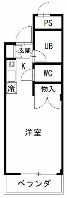フラームメゾン調布(ワンルーム/2階)の間取り写真