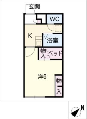 レオパレスアイリス(1K/1階)の間取り写真