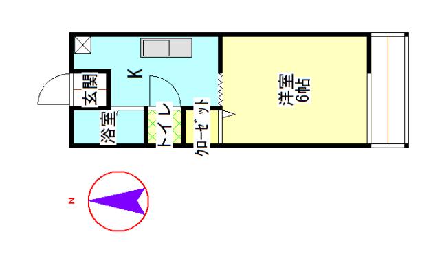 リバ-サイド岡崎(1K/1階)の間取り写真