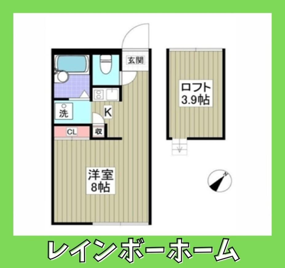 上前ハイツ I(ワンルーム/2階)の間取り写真