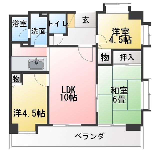 ラ・フォレ21(3LDK/4階)の間取り写真