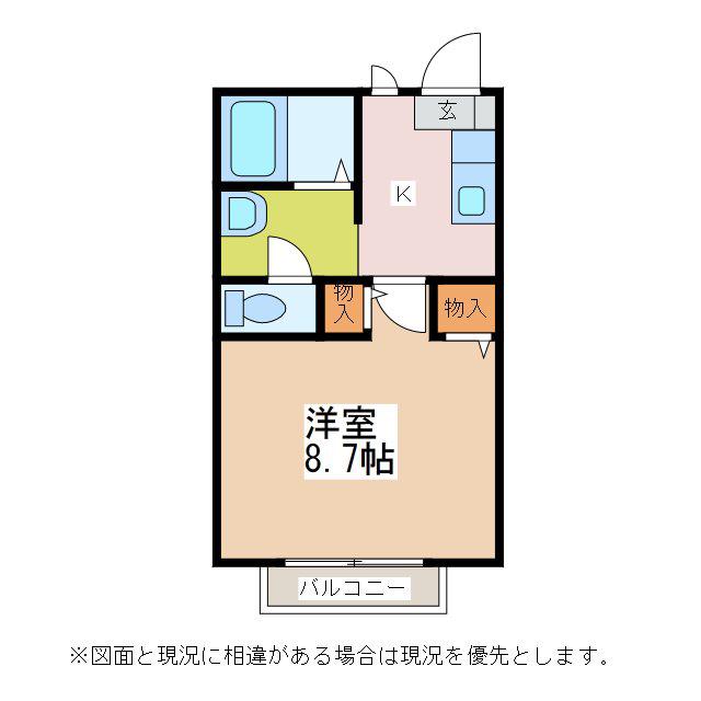 マルシェMIMURA C(1K/1階)の間取り写真