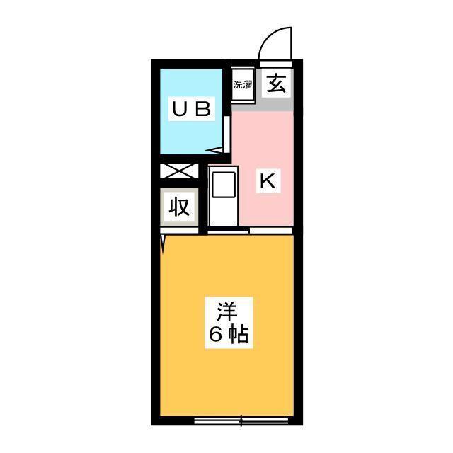 オイカワハイツ(1K/1階)の間取り写真
