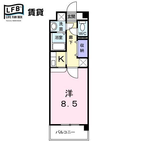 CORDELIA(1K/1階)の間取り写真