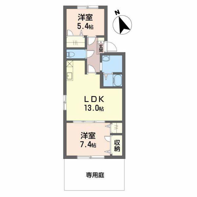 ハイツかえで(2LDK/1階)の間取り写真