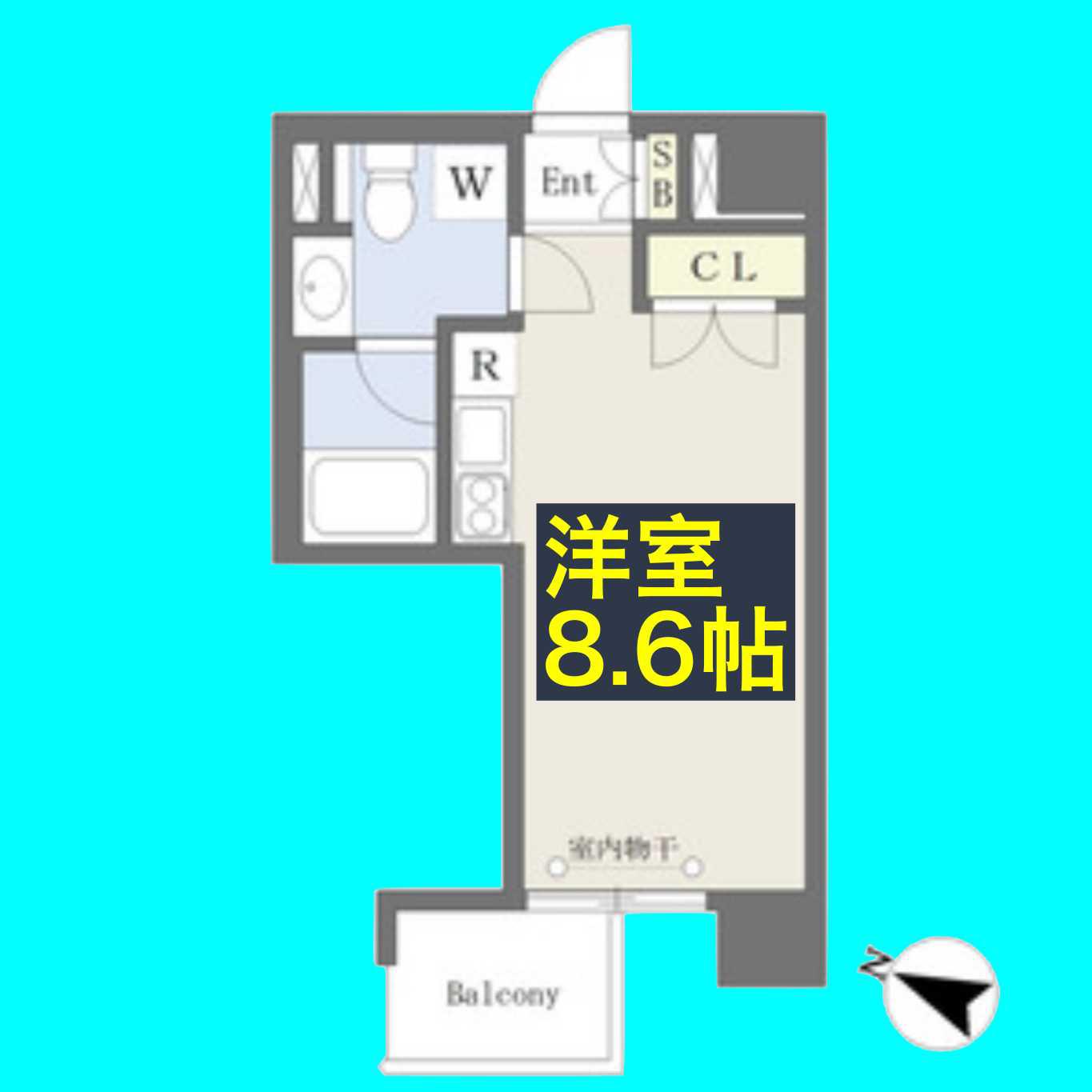 COMFORT金山(ワンルーム/8階)の間取り写真