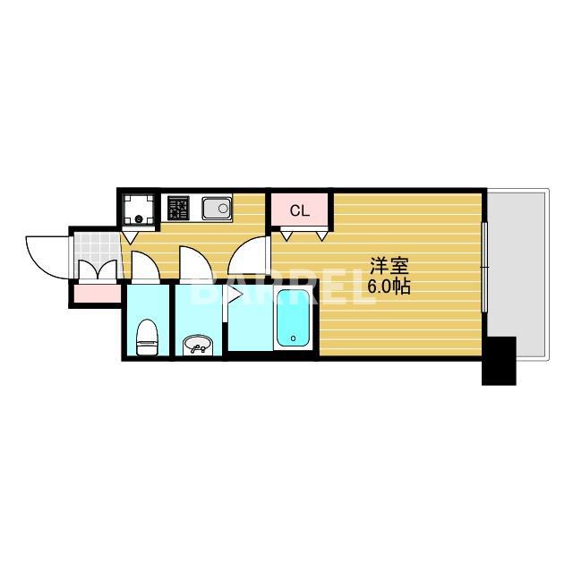 プレサンス新大阪ヴィガ(1K/4階)の間取り写真