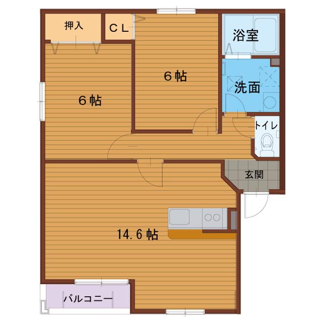 パークメゾンリヴィエール(2LDK/2階)の間取り写真