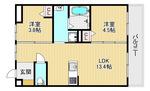CHAINON高石(2LDK/2階)の間取り写真