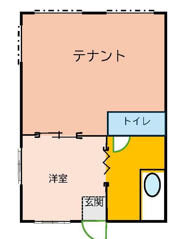 JR常磐線 いわき駅 バス乗車時間:19分 最寄りバス停で下車 徒歩6分 2階建 築38年(2DK/1階)の間取り写真
