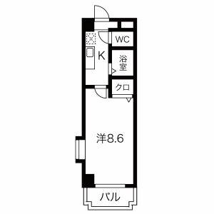 パレスWAN(1K/1階)の間取り写真