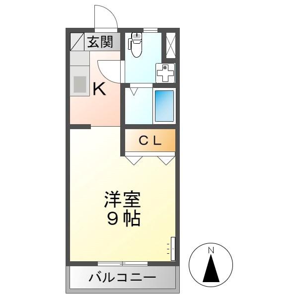 TSタウンB棟(1K/1階)の間取り写真