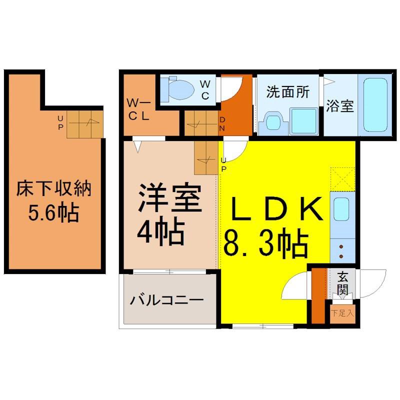 パルクカナヤマII(1LDK/1階)の間取り写真
