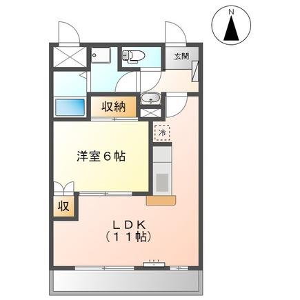 サンコート円B棟(1LDK/2階)の間取り写真