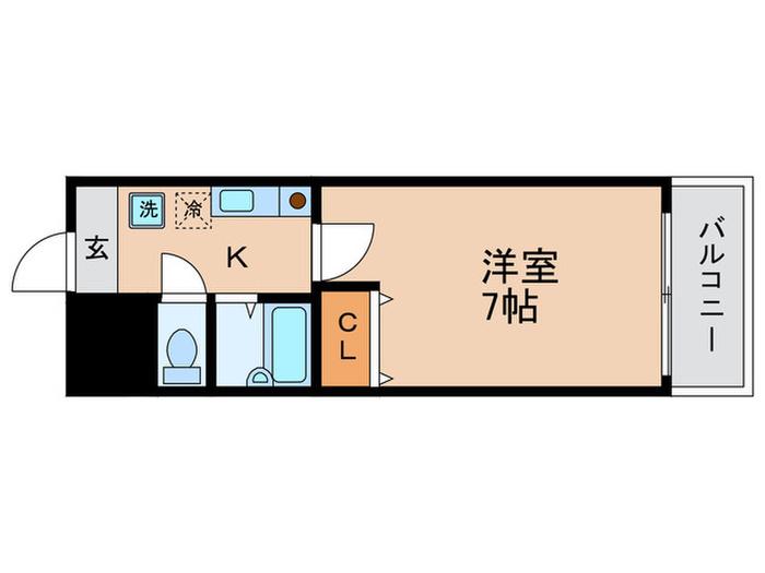 グランディール阪南町II番館(1K/3階)の間取り写真