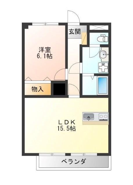 ベリエ京町(1LDK/3階)の間取り写真