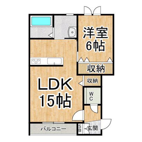 LA LUCE(1LDK/3階)の間取り写真