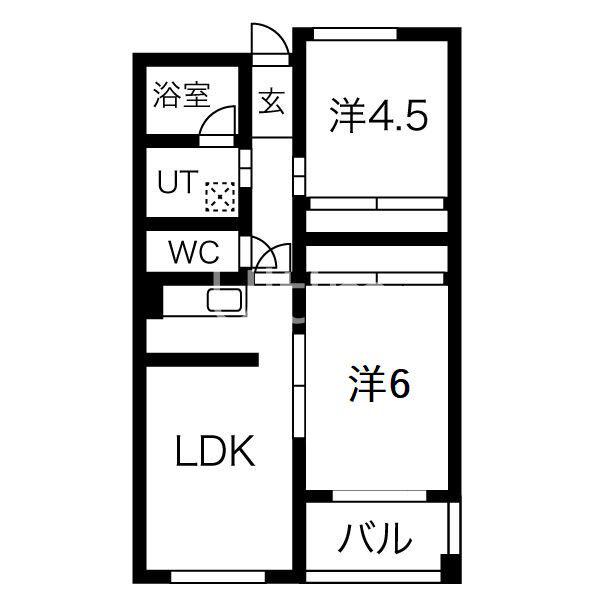 クレアジオーネ伏見(2LDK/3階)の間取り写真