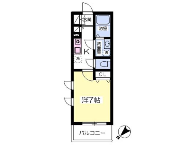 アビターレ(1K/5階)の間取り写真