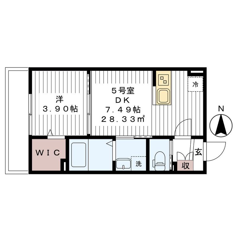 エージェイ南柏ウエスト 1(1LDK/1階)の間取り写真