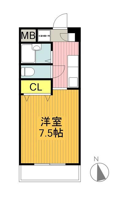 ロイヤル植田(1K/2階)の間取り写真